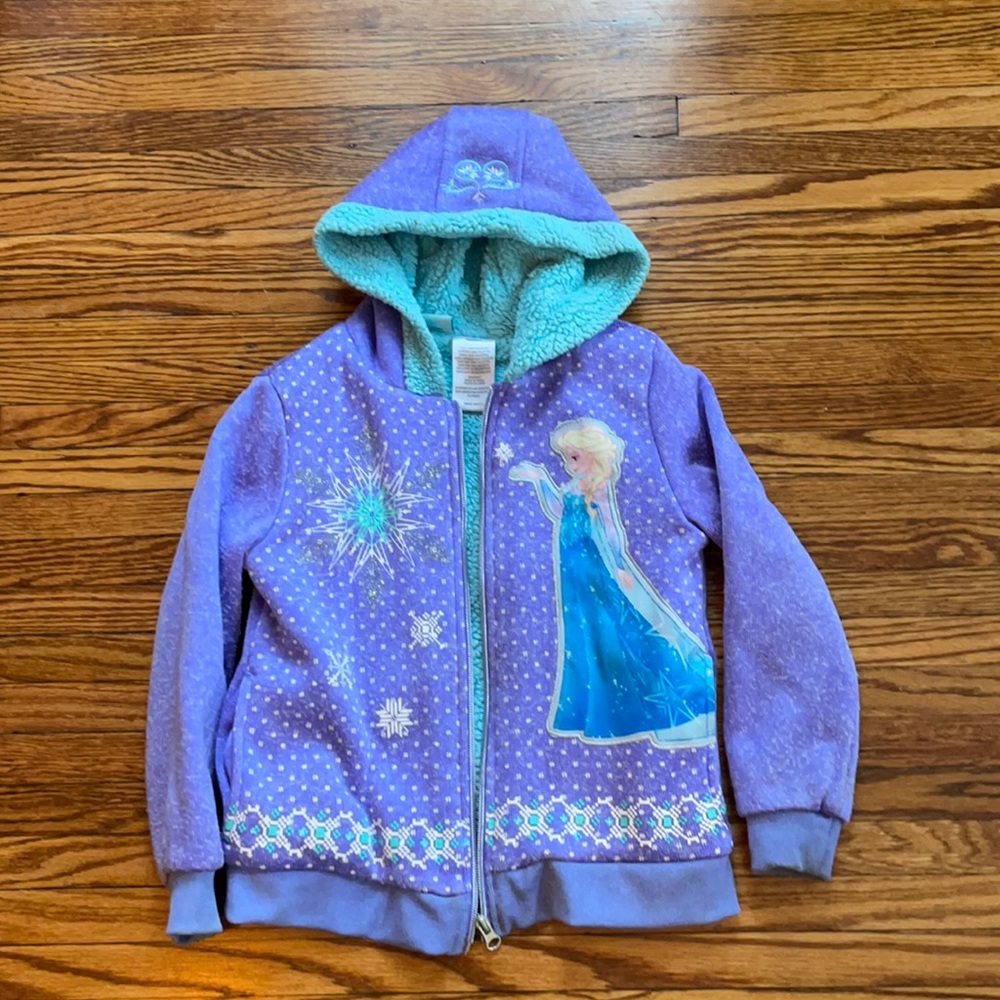 Disney Girls Frozen Fluffy Jacket